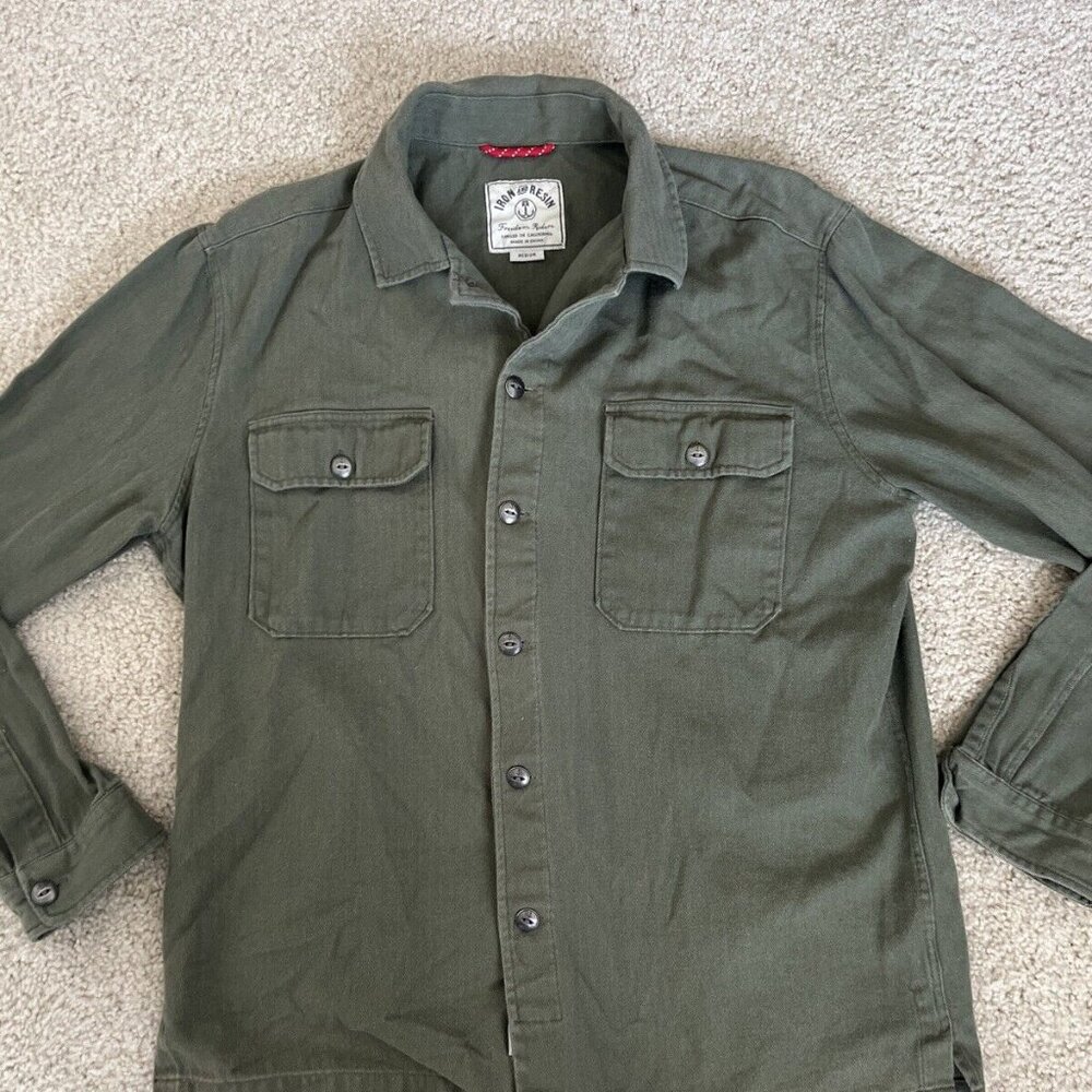 IRON AND RESIN FREEDOM RIDERS SHIRT JACKET GREEN MENS MEDIUM